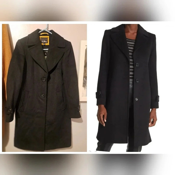 Sam Edelman Jackets & Blazers - Sam Edelman Twill Walker Wool Blend Black Coat 8